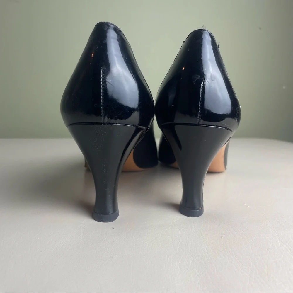 Vintage Salvatore Ferragamo Genuine Black leather heels Size 9 AAAA - Picture 9 of 16